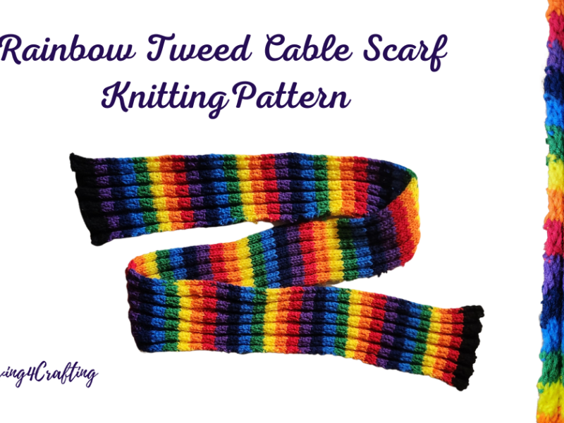 Rainbow Tweed Cable Scarf – Knitting&nbsp;Pattern